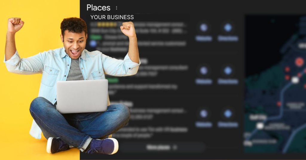 man happy with his SEO results on Google Business